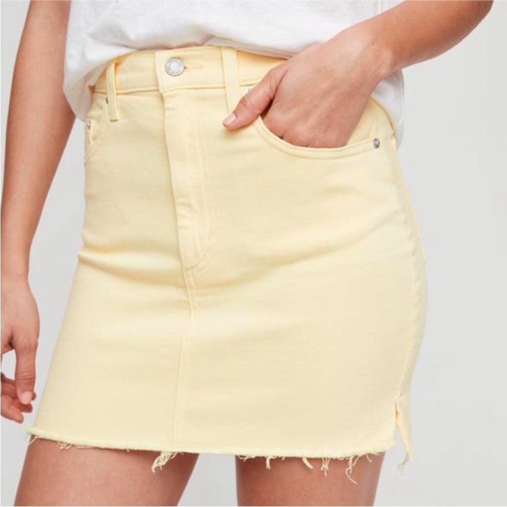 Aritzia Yellow Denim Skirt